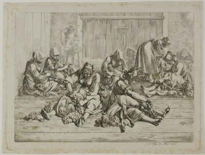 Sheepshearing, 1818. Creator: Johann Adam Klein.