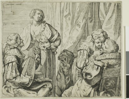 Interior with Two Pairs of Lovers and a Fool, 1625/29. Creator: Johann Liss.