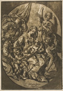 Holy Family in an Oval Frame, 1623. Creator: Ludolph Busing.