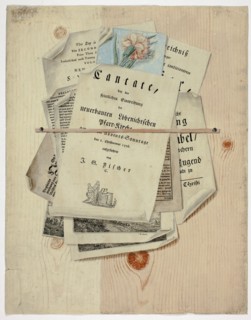 Cantate:  Trompe l'Oeil of Posted Prints, 1735/1765. Creator: Martin Cerulli.