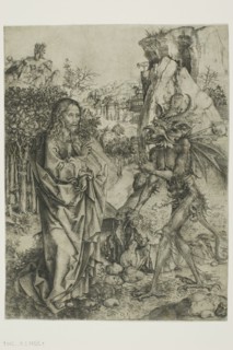 The Temptation of Christ, c. 1475. Creator: Master of the Strache Altar.
