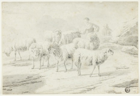 Shepherdess and Sheep, n.d. Creator: Philipp Peter Roos.