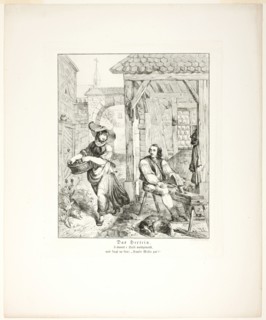 The Little Witch, plate four from Zehn Blätter zu Hebels Alemannischen Gedichten, 1820. Creator: Sophie Reinhard.