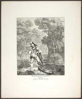 Ghost on the Kandern Road, plate six from Zehn Blätter zu Hebels Alemannischen..., 1820. Creator: Sophie Reinhard.