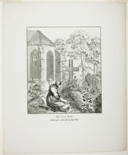 On a Grave, plate nine from Zehn Blätter zu Hebels Alemannischen Gedichten, 1820. Creator: Sophie Reinhard.