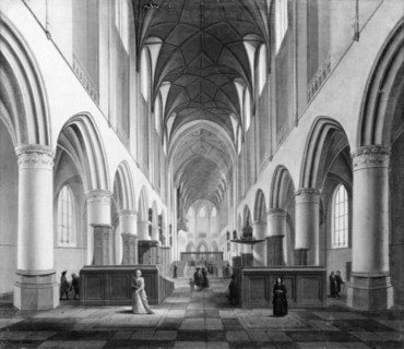 St Bavokerk, Haarlem, Viewed from West to East, 1681. Creator: Isaak van Nickele.
