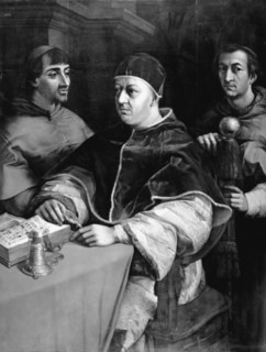 Pope Leo X and Cardinals Ludovico de' Rossi and Giulio de' Medici. Copy after Raphael, 1821. Creator: Christian Albrecht Jensen.