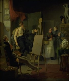 A Girl Selling Fruit in an Artist's Studio, 1828. Creator: Albert Kuchler.
