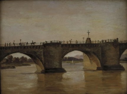 The Augustus Bridge in Dresden, 1834. Creator: Johan Christian Dahl.