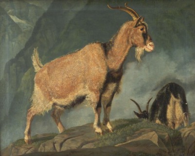 Goats in the Alps, 1834. Creator: Christian Frederik Carl Holm.