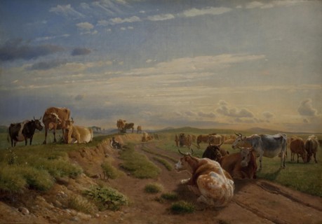 A Milking Place near Vognserup Manor, Zealand, 1847. Creator: Johan Thomas Lundbye.