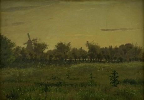 The Meadow near the Artist's House at Farimagsvej outside Copenhagen, 1855. Creator: Vilhelm Kyhn.