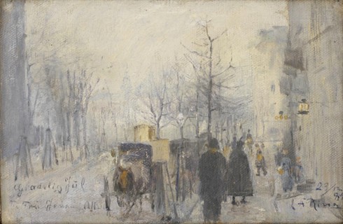 View from the window in Café Osborne, Frederiksberg Allé, 1889. Creator: Laurits Andersen Ring.