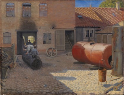 Factory courtyard in a provincial town, 1892. Creator: Gustav Adolf Clemens.