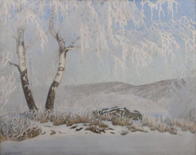 White Frost in Sunshine, 1903. Creator: Gustaf Fjaestad.