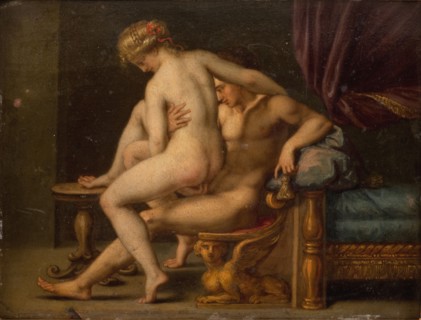 Nudity with man and woman; Intercourse scene, 1572-1602. Creator: Agostino Carracci.
