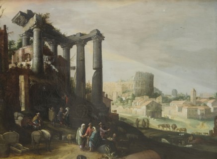 Landscape with a View of Campo Vaccino in Rome, 1609. Creator: Willem van Nieulandt.