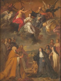 The Coronation of the Virgin Mary, with St Augustine, St Elizabeth of Hungary and Other...1612-1655. Creator: Cornelis Schut I.