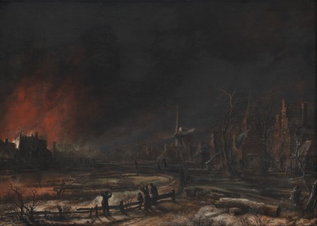 Fire by Night in the Winter, 1618-1677. Creator: Aert van der Neer.