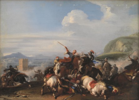Battle Scene with Turkish Cavalry, 1636-1675. Creator: Jacques Courtois.