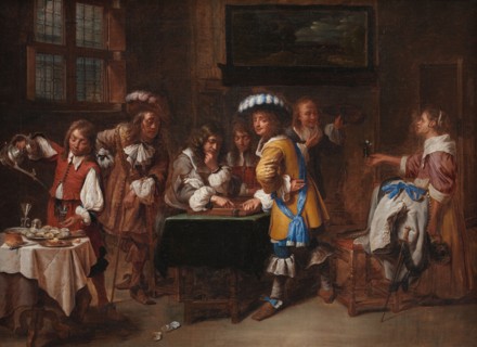 Trictrac Players; Chequers Players, 1648-1710. Creator: Charles Emanuel Biset.
