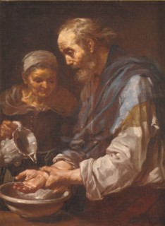 Old Man washing his Hands. (Allegory of "Water"), 1648-1651. Creator: Bernhard Keil.