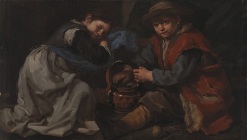 A Girl and a Boy with a Braizer. (Allegory of "Winter"), 1655-1660. Creator: Bernhard Keil.