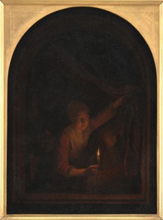 Girl with a Candle, 1657-1658. Creator: Gerrit Dou.