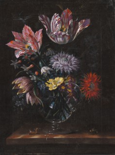 A Glass Vase with Flowers, 1667-1671. Creator: Jacob Marrel.