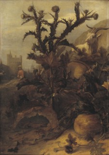Thistle, Pumpkin and a Goat, 1675. Creator: Lambert Doomer.