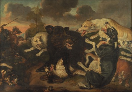 A Boar Hunt, 1677. Creator: Juriaen Jacobsz.