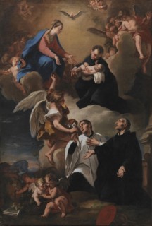 The Holy Ghost, Angels and the Virgin with Saints Mark, Stanislau Kostka..., 1703-1802. Creators: Nicola Grassi, Antonio Balestra.