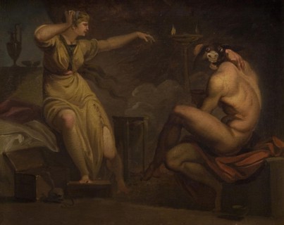 Fotis sees her Lover Lucius Transformed into an Ass. Motif from Apeleius' The Golden Ass, 1807-1808. Creator: Nicolai Abraham Abildgaard.