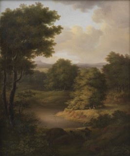 Duck Shooting in a Wooded Landscape, 1813. Creator: Julie Lutken.