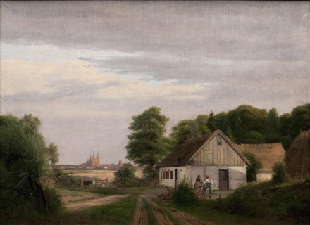 View towards Roskilde from a homestead, 1833-1837. Creator: Jorgen Pedersen Roed.
