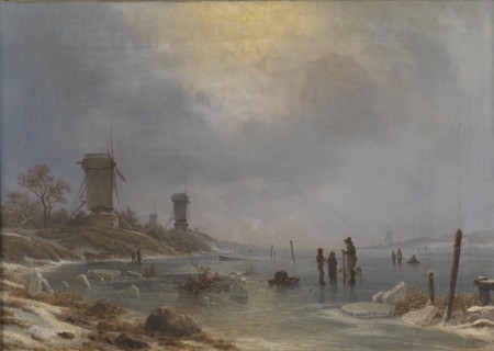 A winter's day by the Elbe, 1835-1873. Creator: Georg Emil Libert.