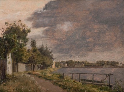 View of Dosseringen near the Suburb osterbro outside Copenhagen, Cloudy Sky, 1841-1845. Creator: Christen Kobke.