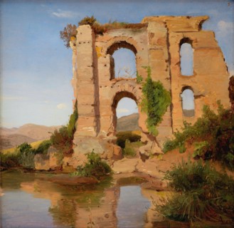The Ruins of the Aqueduct Aniene Nuovo near Tivoli, Italy, 1842-1847. Creator: Anders Christian Lunde.