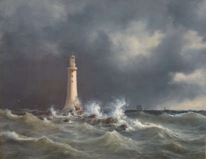 Eddystone Lighthouse, 1846. Creator: Anton Melbye.