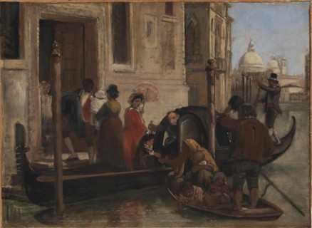 Landing in Venice. In the Distance S. Maria delle Salute, 1852-1855. Creator: Wilhelm Marstrand.