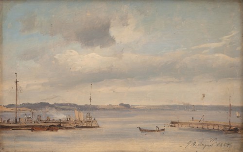 A Boat Harbour, Humlebæk, Zealand, 1854. Creator: Wilhelm Peter Carl Petersen.