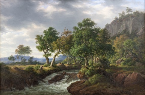 Klippelandskab. Djupadal i Bleking, 1855. Creator: Frederik Christian Kiaerskou.