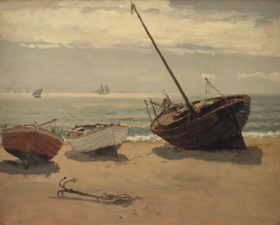 Boats on the beach. Skagen, 1855-1913. Creator: Wilhelm Xylander.