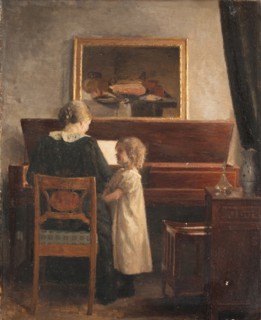 At the piano, 1876-1898. Creator: Peter Vilhelm Ilsted.