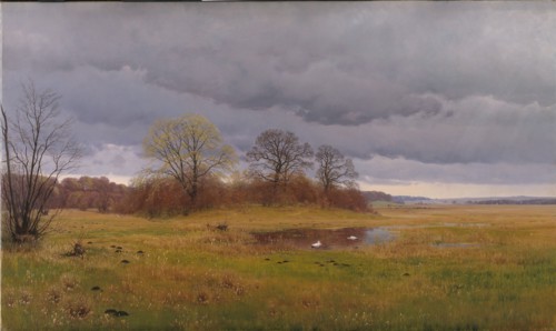 Spring landscape with rain showers. South Zealand, 1879. Creator: Hans Gabriel Friis.