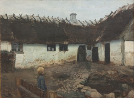 Outside a homestead, 1879-1890. Creator: Holger Moller.