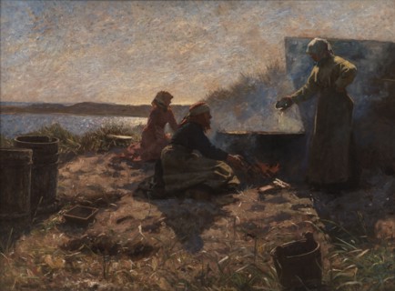 Boiling Train Oil at Nymindegab, Jutland, 1879. Creator: Laurits Tuxen.