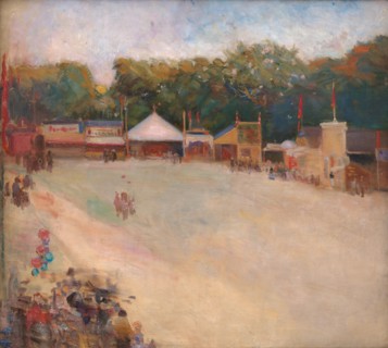 A Summer's Evening at the Funfair in the Deer Park, north of Copenhagen, 1884-1888. Creator: Fridolin Johansen.