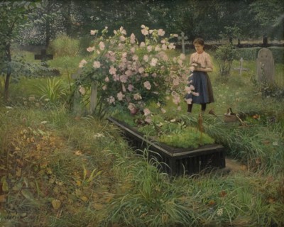 Graveyard Scene, 1890. Creator: Gottfrid Kallstenius.