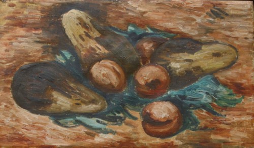 Eggplants and Pomegranates, 1890-1943. Creator: Marsden Hartley.